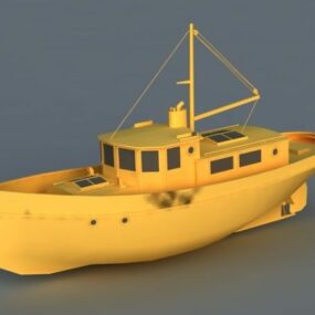 Model Kartun Tug Boat 3d