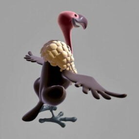Avvoltoio dei cartoni animati Rigged modello 3d