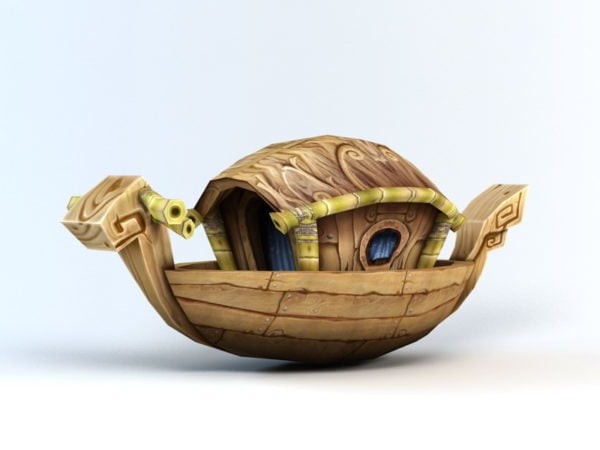 Cartoon Wooden Boat Free 3d Model - .Obj - Open3dModel