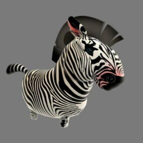 Cartoon zebra Rigged 3d-model