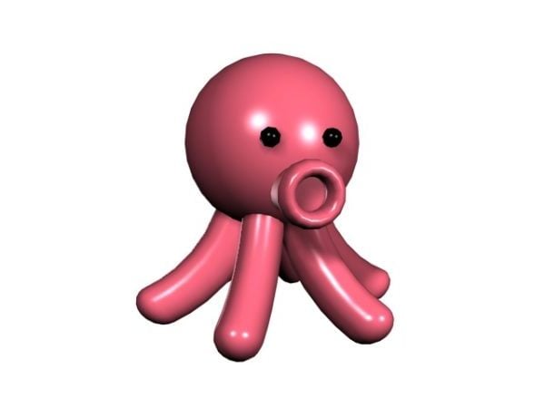 Cartoon Baby Octopus Toy Free 3d Model - .Max, .Vray - Open3dModel