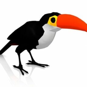 Modello 3d animale del corvo dell'uccello del fumetto