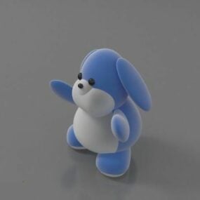 Tegneserie Blue Dog Character 3d-modell