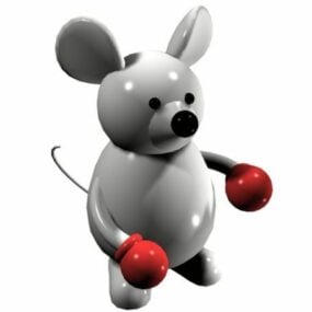 Мультяшна 3d модель іграшкової миші-боксера