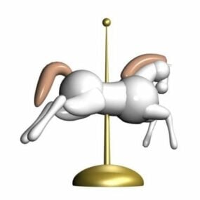 कार्टून हिंडोला घोड़ा खिलौना 3डी मॉडल