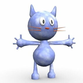 Model 3d Karakter Kucing Kartun