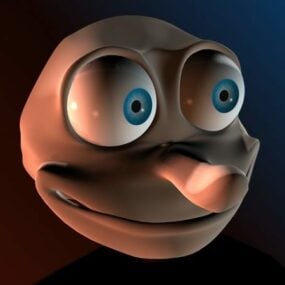 Modelo 3D de personagem de robô de rosto de jogo