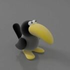 Personaje de dibujos animados cuervo pájaro