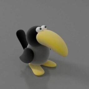 نموذج شخصية طائر الغراب الكرتوني ثلاثي الأبعاد
