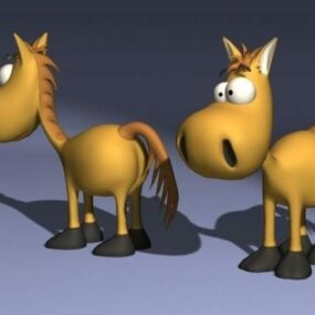 كارتون لطيف الحصان الصغير شخصية نموذج 3D