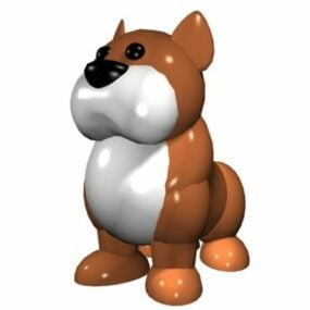 Brinquedo sentado de cachorro de desenho animado modelo 3d