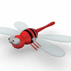 Tegneserie Dragonfly Character 3d-modell