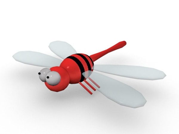 Cartoon Dragonfly Character Free 3d Model - .Max, .Vray - Open3dModel