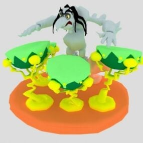 Cartoon Drummer Monster Character 3d model