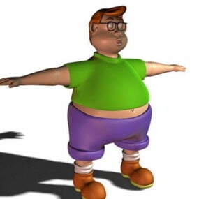 Dessin animé gros homme modèle 3D
