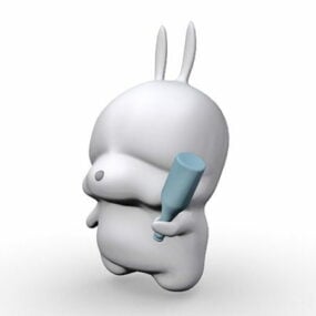 Personaggio dei cartoni animati di coniglio grasso modello 3d
