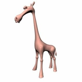 卡通长颈鹿雕像动物3d模型