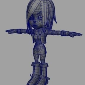 Cartoon Girl Character 3d model