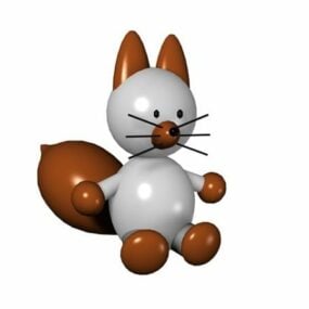 कार्टून लड़की गिलहरी खिलौना 3डी मॉडल