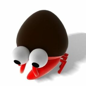 Cartoon Hermit Crab 3d model