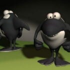 Personaje de dibujos animados de orca