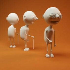 3D модель персонажа мультфильма "Старик"