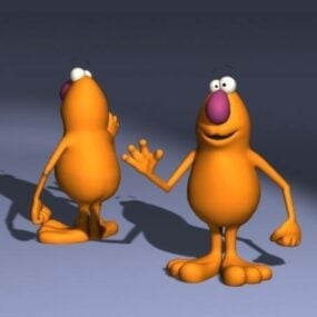 Monster Cartoon oranje schattig karakter 3D-model