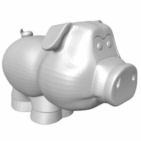 Character Cartoon Pig Statue 3d model