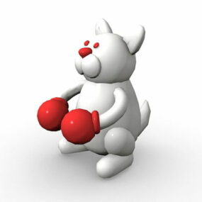 漫画のウサギのボクシング 3D モデル