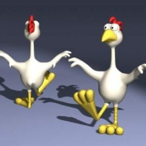Modelo 3d de personaje de gallo de dibujos animados