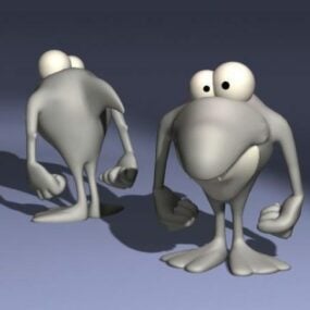 Personaje Dibujos animados Tiburón Diseño Modelo 3d