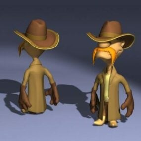 Cartoon Cowboy Sheriff Character 3d model