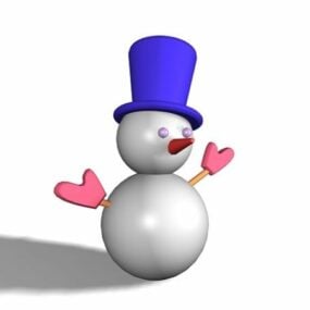 Bonhomme de neige de dessin animé modèle 3D