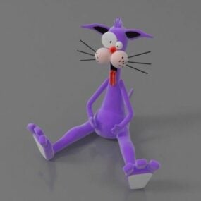 Modelo 3d de gato de brinquedo de desenho animado