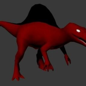 Modelo 3d de dinosaurio tiranosaurio de dibujos animados