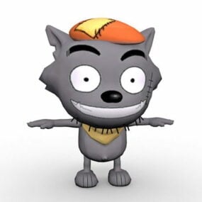 Cartoon Wolf Character 3d model