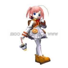 Anime Character Cartoon Young Girl 3d model