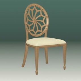 Carved Back Chair 3d model