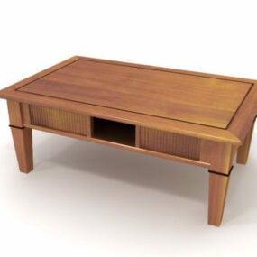 Furniture Carved Wooden Coffee Table 3d model