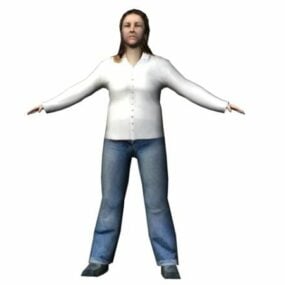 Character Casual Woman Rigged 3d model