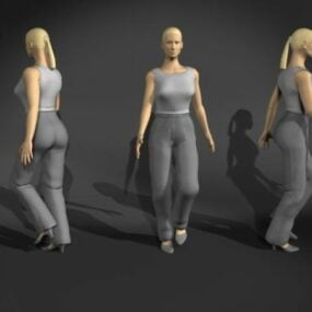 Casual Woman Walking Character 3d model