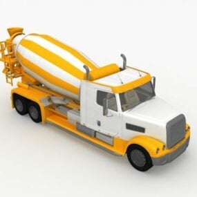 نموذج ثلاثي الأبعاد لشاحنة خلط الأسمنت