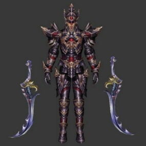 魔法の鎧戦士中世のキャラクター 3D モデル