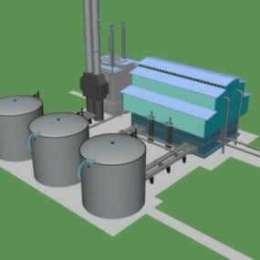 Chemical Factory Building 3D-malli