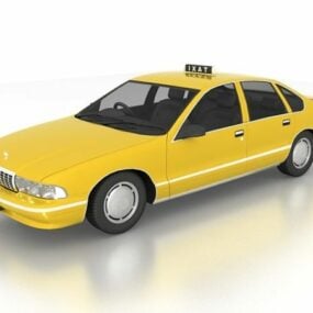 Tecknad Taxi Low Poly 3d-modell