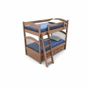 3д модель детской двухъярусной кровати