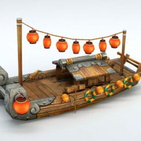 3д модель китайской аниме-лодки