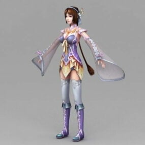 Kinesisk Anime Girl 3d-modell