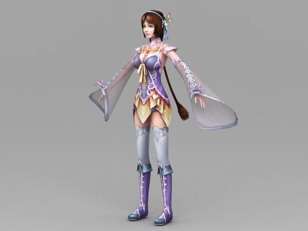 Chinese Character Zodiac Anime Girl Free 3D Model  Max  123Free3DModels