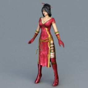 中国のアニメの女の子キャラクター 3D モデル